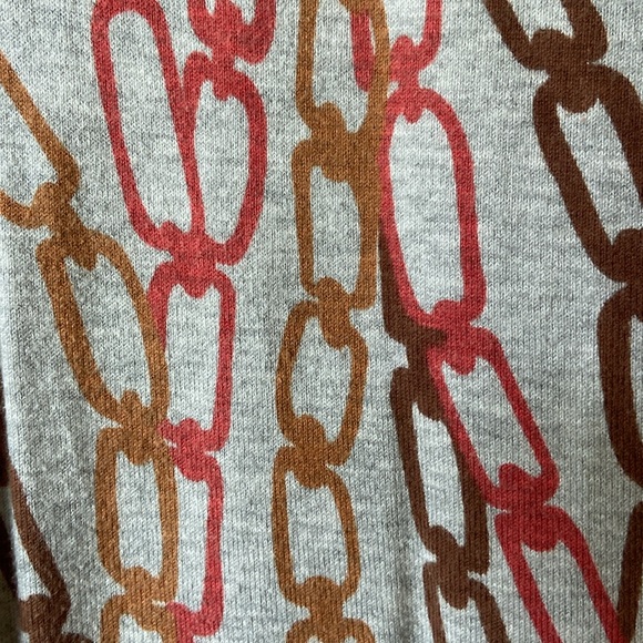 J. McLaughlin Chain Print Henley Sweater Size Large - Picture 5 of 7